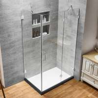 Frameless Rectangle Hinges 10mm Glass Shower Room